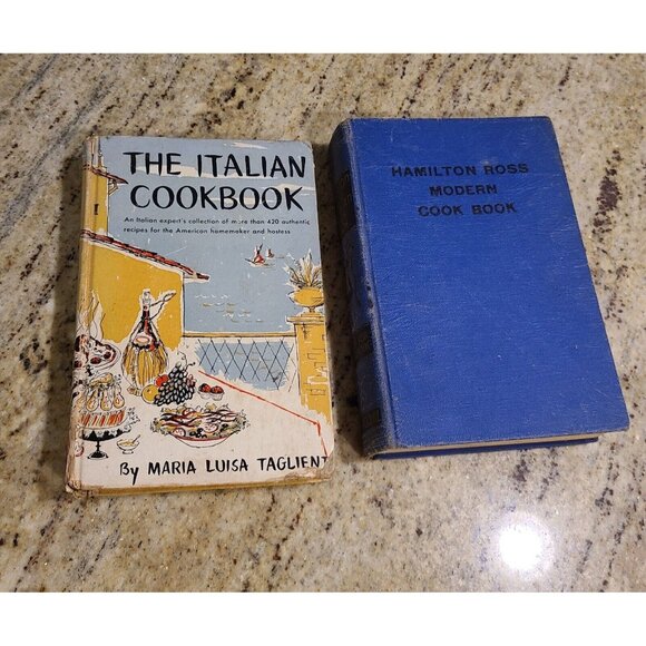 Lot of 2 The Italian Cook Book Taglienti 1955 & Hamilton Ross Modern 1940 - Picture 1 of 15